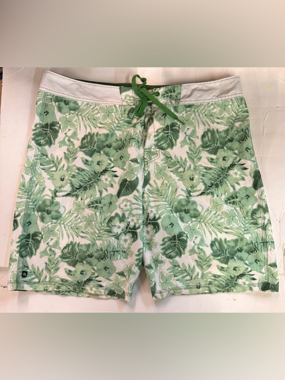 Green Floral Swim Shorts